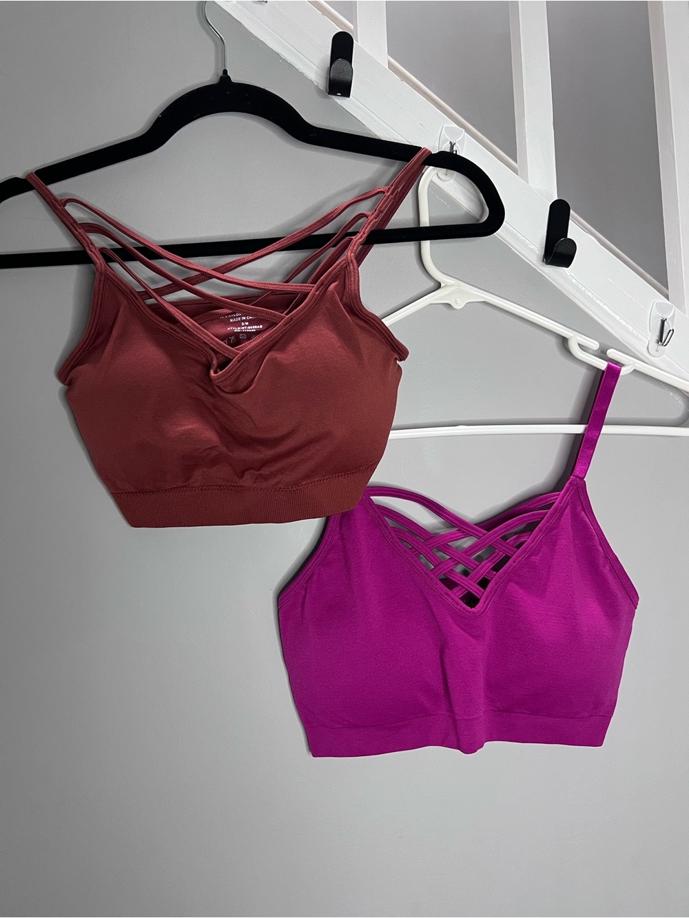 0077: Two Zenana Outfitters Hot Pink Seamless Bralettes